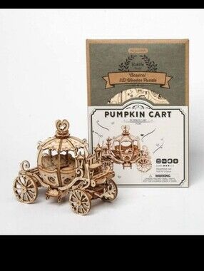 Rolife 3D Wooden Puzzle Pumpkin Cart TG302 DIY Model Kit 182 Pcs 14+ Gift Set